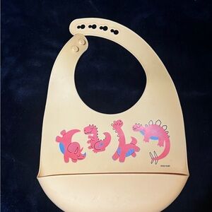 Dinosaur Print Kids Bib - yellow